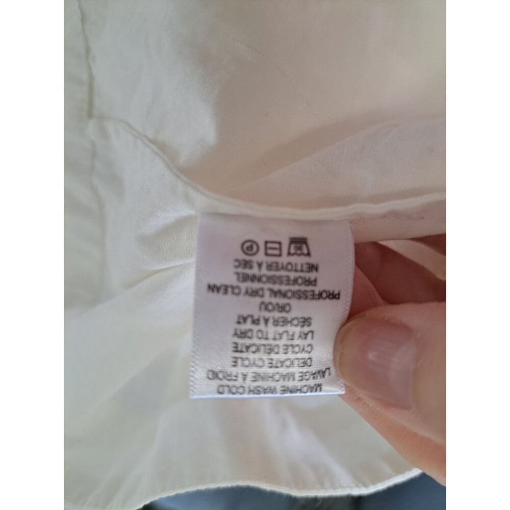 New Frances Valentine White Cotton Poplin Easy Dress  Nubs Lagenlook Pockets M - Picture 11 of 16